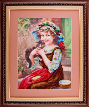 Девочка с котенком Borovsky&sons А528, цена 504 руб. - интернет-магазин Мадам Брошкина