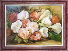 Каллы с розами Каролинка КЛ-3054