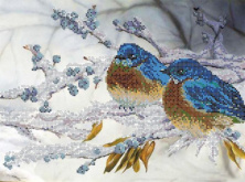 Зимнии птицы Картины Бисером S-115