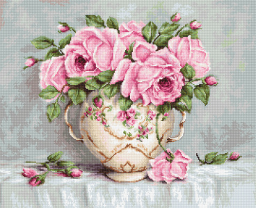 Розовые розы Luca-s BA2319, цена 3 602 руб. - интернет-магазин Мадам Брошкина