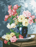 Ваза с садовыми розами Паутинка М253