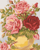 Розы в желтой вазе Grafitec 11.853