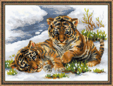 Тигрята в снегу Риолис 1564, цена 1 286 руб. - интернет-магазин Мадам Брошкина