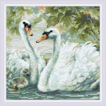 Белые лебеди Риолис AM0036, цена 1 962 руб. - интернет-магазин Мадам Брошкина