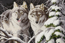 Волки в зимнем лунном свете Чаривна Мить М-367