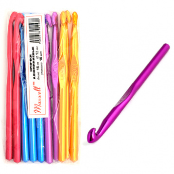 Крючки для вязания Maxwell Colors 12,0мм (10 шт) Maxwell AL-CH04, цена 1 291 руб. - интернет-магазин Мадам Брошкина