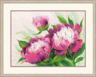 Розовые пионы Риолис 100/039, цена 3 096 руб. - интернет-магазин Мадам Брошкина