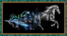 Конь в дыму Алмазная живопись 1828