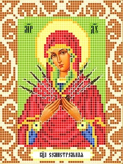 Богородица Семистрельная Божья коровка 0090, цена 106 руб. - интернет-магазин Мадам Брошкина