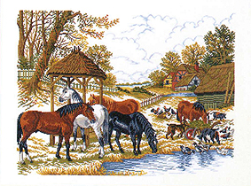 Лошади у водопоя Eva Rosenstand 14-200, цена €61 - интернет-магазин Мадам Брошкина