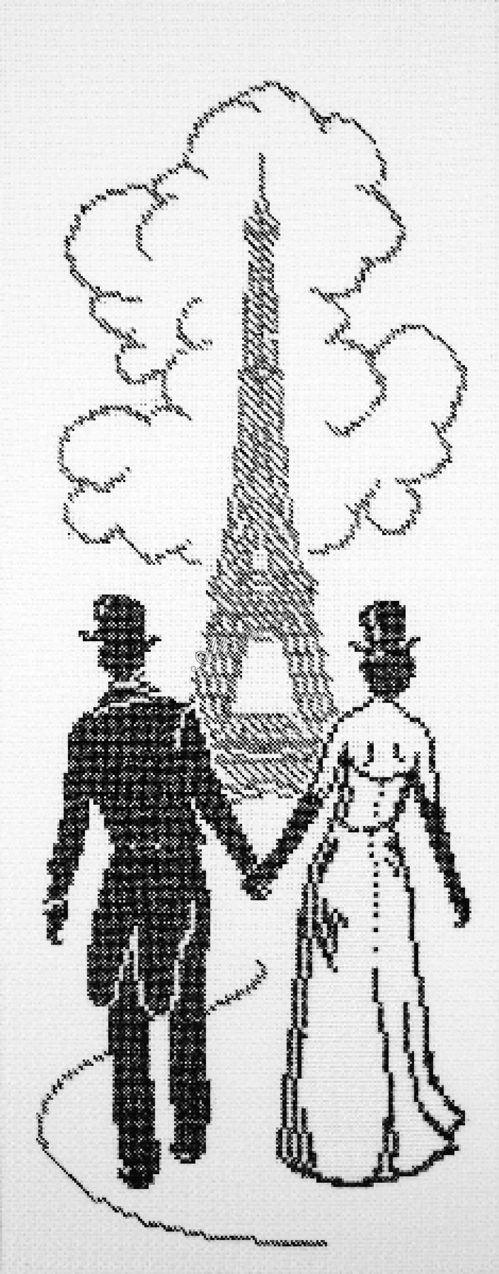Схема вышивки силуэты Парижа