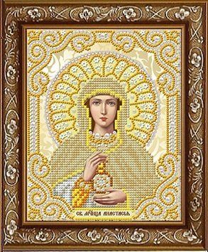 Святая Анастасия в жемчуге и золоте Благовест ЖС-5021, цена 108 руб. - интернет-магазин Мадам Брошкина