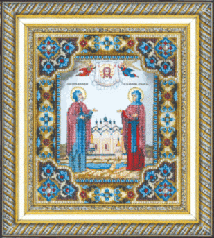 Икона святых Петра и Февронии Чаривна Мить Б1202, цена 2 024 руб. - интернет-магазин Мадам Брошкина