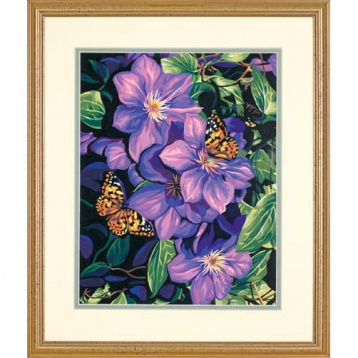 Клематисы и бабочки Dimensions 91403, цена 1 514 руб. - интернет-магазин Мадам Брошкина