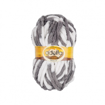 Пряжа Аделия Dolly цв.15 бело-серый Adelia 21760145572, цена 2 895 руб. - интернет-магазин Мадам Брошкина