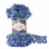 Пряжа Ализе Puffy Fur цв.6116 голубой Alize PUFFY.FUR.6116