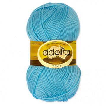 Пряжа Аделия Tina цв.035 голубой Adelia 1252601702, цена 2 502 руб. - интернет-магазин Мадам Брошкина