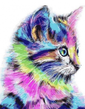 Разноцветная кошка Цветной LG009, цена 2 494 руб. - интернет-магазин Мадам Брошкина