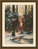 Закат в зимнем лесу Юнона 0207
