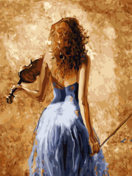 Девушка со скрипкой Цветной EX5881, цена 983 руб. - интернет-магазин Мадам Брошкина