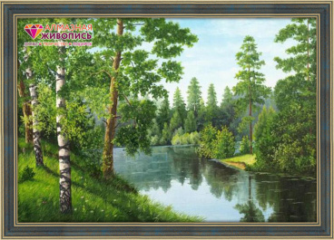 Река в лесу Алмазная живопись АЖ.1243, цена 2 688 руб. - интернет-магазин Мадам Брошкина