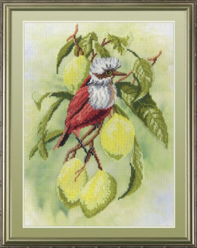 Птичка на ветке лимона М.П. Студия РК-301, цена 769 руб. - интернет-магазин Мадам Брошкина