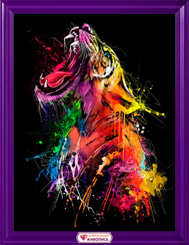 Яркий тигр Алмазная живопись АЖ.4130, цена 1 518 руб. - интернет-магазин Мадам Брошкина