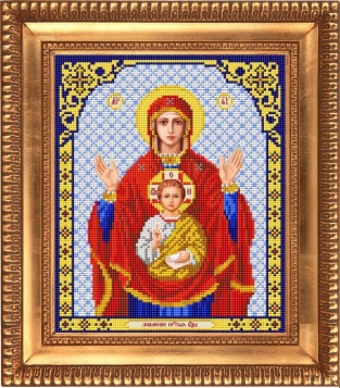 Пресвятая Богородица Знамение Благовест И-4026, цена 183 руб. - интернет-магазин Мадам Брошкина