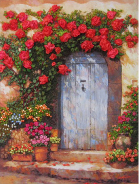 Розы над дверью Шелковая гармония 10100, цена 1 712 руб. - интернет-магазин Мадам Брошкина