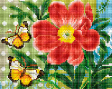 Бабочки и цветок Белоснежка 409-ST-PS, цена 675 руб. - интернет-магазин Мадам Брошкина
