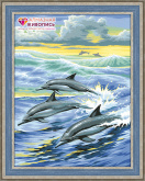 Семья дельфинов Алмазная живопись АЖ.1062