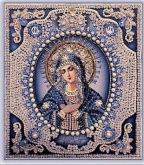 Богородица Умиление (с натуральным жемчугом) Образа в каменьях 7724