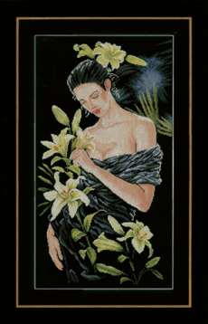 Lady with lilies   Lanarte PN-0155748, цена €47 - интернет-магазин Мадам Брошкина