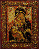 Владимирская Божья матерь (храмовая икона) Образа в каменьях 7755