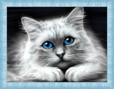 Голубоглазая кошка Алмазная живопись АЖ.1761, цена 1 518 руб. - интернет-магазин Мадам Брошкина