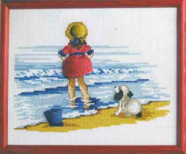 Девочка с собакой Permin 12-2153, цена €18 - интернет-магазин Мадам Брошкина