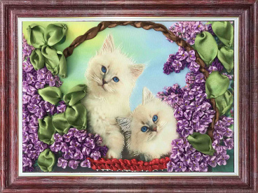 Коты в корзине Каролинка КЛ-4013 (н), цена 614 руб. - интернет-магазин Мадам Брошкина
