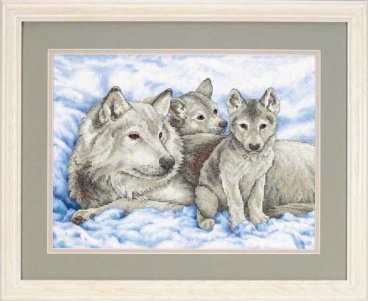 Волчица и волчата Dimensions 13130, цена 2 257 руб. - интернет-магазин Мадам Брошкина