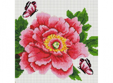Розовый цветок и бабочки Белоснежка 333-ST-S, цена 1 284 руб. - интернет-магазин Мадам Брошкина