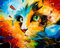 Разноцветный кот Алмазное хобби Ah5169