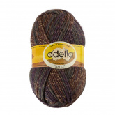Пряжа Аделия Nelly цв.22 коричневый-т.фиолетовый-т.зеленый Adelia 21940507952