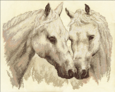 Пара белых лошадей Panna Ж-1066, цена 1 640 руб. - интернет-магазин Мадам Брошкина