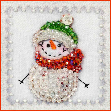 Снеговик 3 Образа в каменьях М-15, цена 842 руб. - интернет-магазин Мадам Брошкина