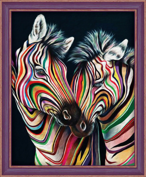 Цветные зебры Алмазная живопись АЖ.1556, цена 2 393 руб. - интернет-магазин Мадам Брошкина