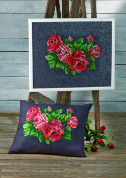 Красные розы Permin 70-6425, цена 4 549 руб. - интернет-магазин Мадам Брошкина