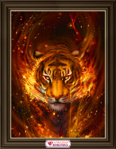 Тигр в пламени Алмазная живопись АЖ.4137