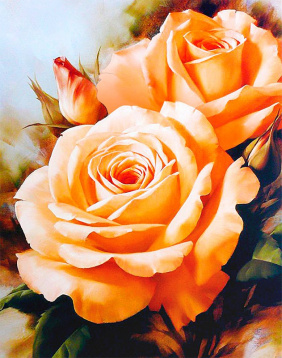 Чайные розы Алмазная живопись АЖ.1132, цена 2 750 руб. - интернет-магазин Мадам Брошкина