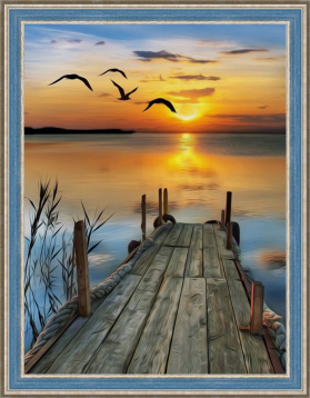 Закат на озере Алмазная живопись АЖ.1493, цена 1 518 руб. - интернет-магазин Мадам Брошкина