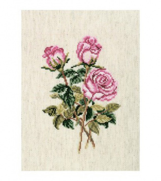 Розы на льняной ткани RTO С179, цена 444 руб. - интернет-магазин Мадам Брошкина