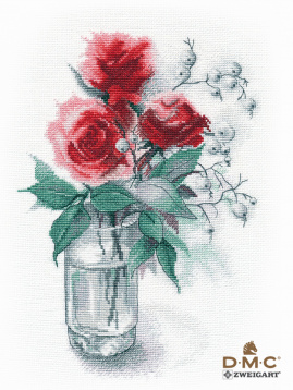 Розы и снежноягодник Овен 1353, цена 1 183 руб. - интернет-магазин Мадам Брошкина